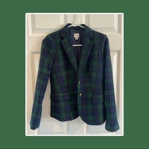 j. crew factory black watch tartan blazer | size 00